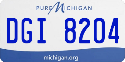 MI license plate DGI8204