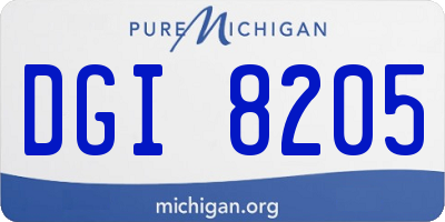 MI license plate DGI8205