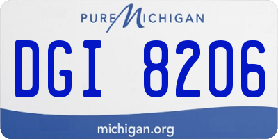 MI license plate DGI8206