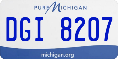 MI license plate DGI8207