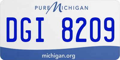 MI license plate DGI8209