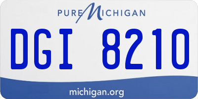 MI license plate DGI8210