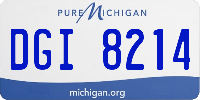 MI license plate DGI8214