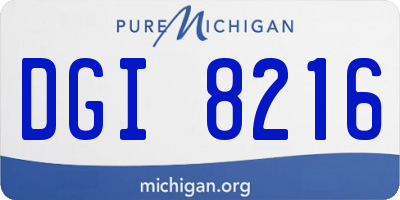 MI license plate DGI8216