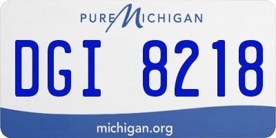 MI license plate DGI8218