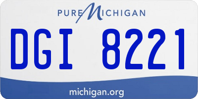 MI license plate DGI8221