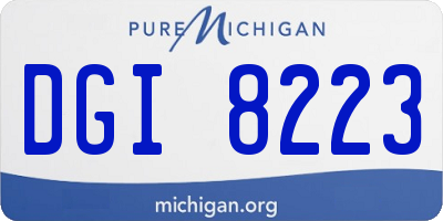 MI license plate DGI8223