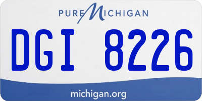 MI license plate DGI8226