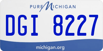 MI license plate DGI8227