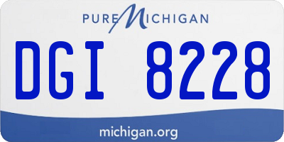 MI license plate DGI8228