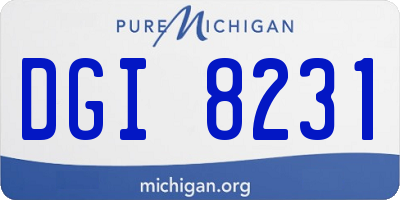 MI license plate DGI8231