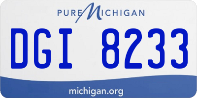 MI license plate DGI8233