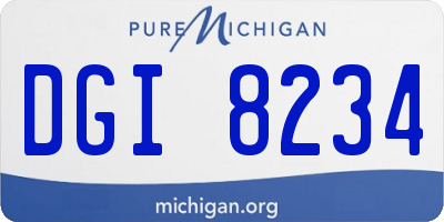 MI license plate DGI8234
