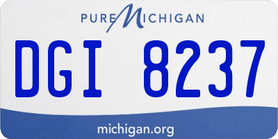 MI license plate DGI8237
