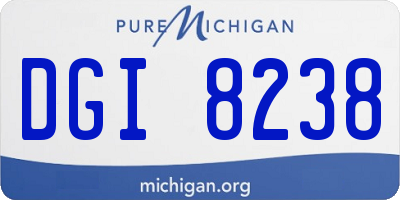 MI license plate DGI8238
