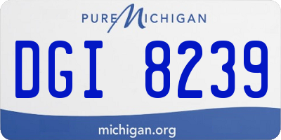 MI license plate DGI8239
