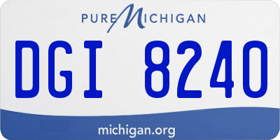 MI license plate DGI8240