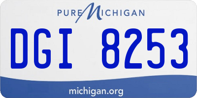 MI license plate DGI8253