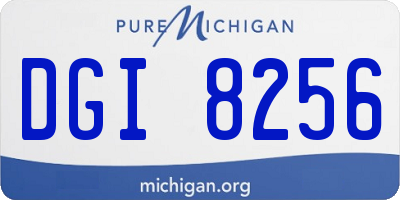 MI license plate DGI8256