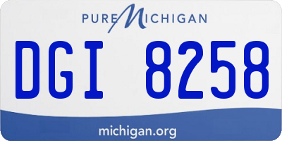 MI license plate DGI8258