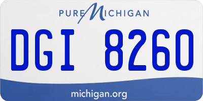MI license plate DGI8260