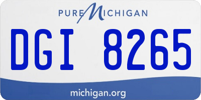 MI license plate DGI8265