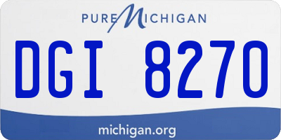 MI license plate DGI8270