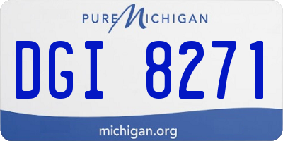 MI license plate DGI8271