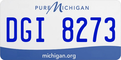 MI license plate DGI8273