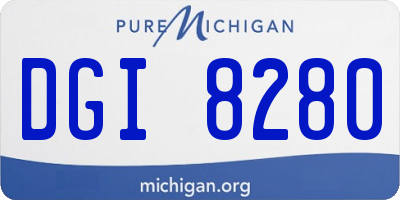 MI license plate DGI8280