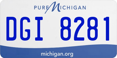 MI license plate DGI8281