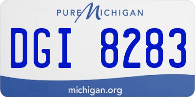 MI license plate DGI8283