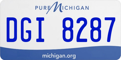MI license plate DGI8287