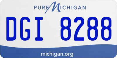 MI license plate DGI8288