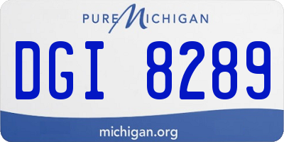 MI license plate DGI8289