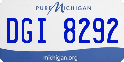 MI license plate DGI8292