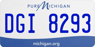 MI license plate DGI8293