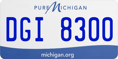 MI license plate DGI8300
