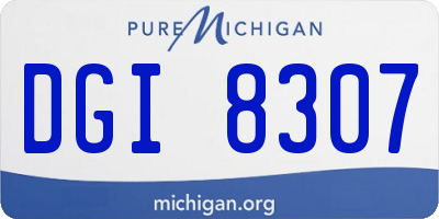 MI license plate DGI8307