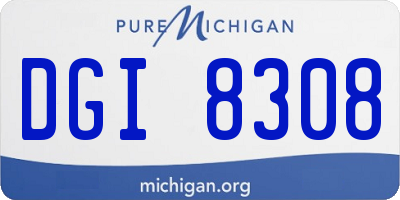 MI license plate DGI8308