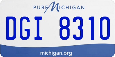 MI license plate DGI8310