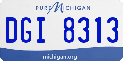 MI license plate DGI8313
