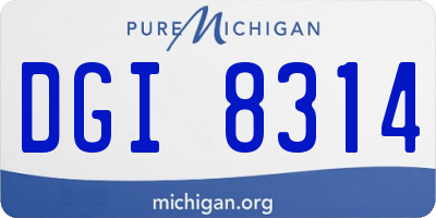 MI license plate DGI8314