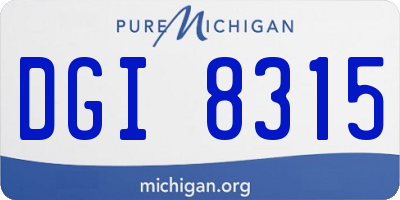 MI license plate DGI8315