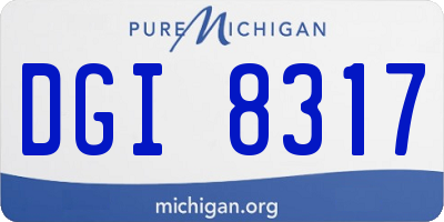MI license plate DGI8317