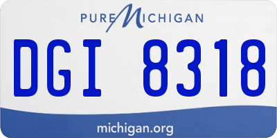 MI license plate DGI8318