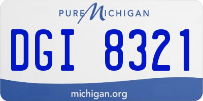 MI license plate DGI8321