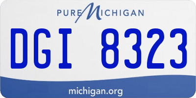 MI license plate DGI8323