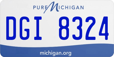 MI license plate DGI8324