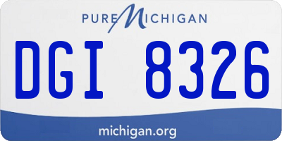 MI license plate DGI8326